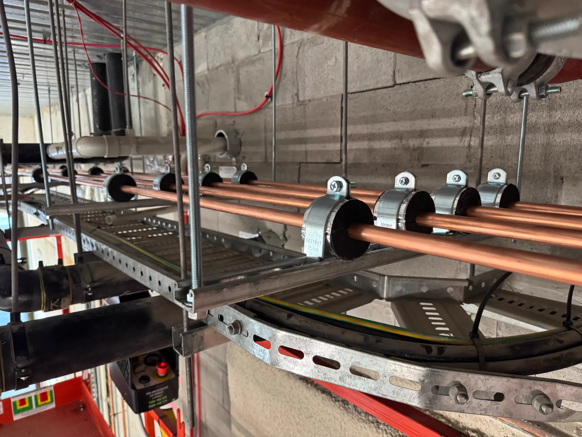 Copper mechanical services mains installed by Prevail Plumbing